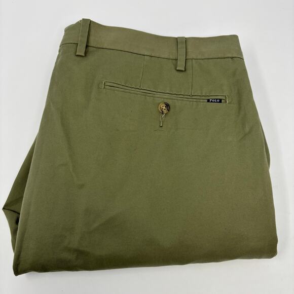 Polo Ralph Lauren Olive Green 38x33 Stretch Slim Fit Chino Pants - Picture 1 of 7